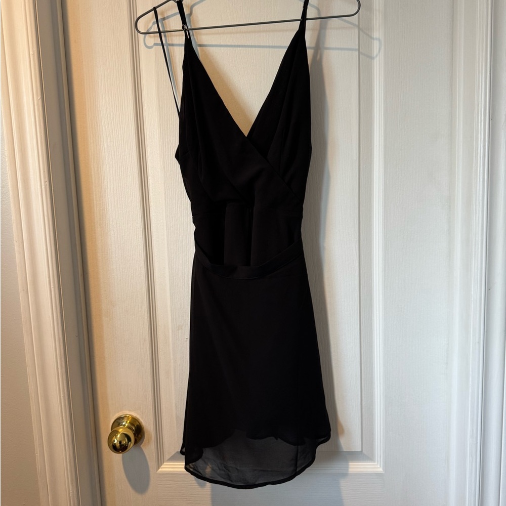 Dynamite Sleek Black Spaghetti Strap Mini Dress